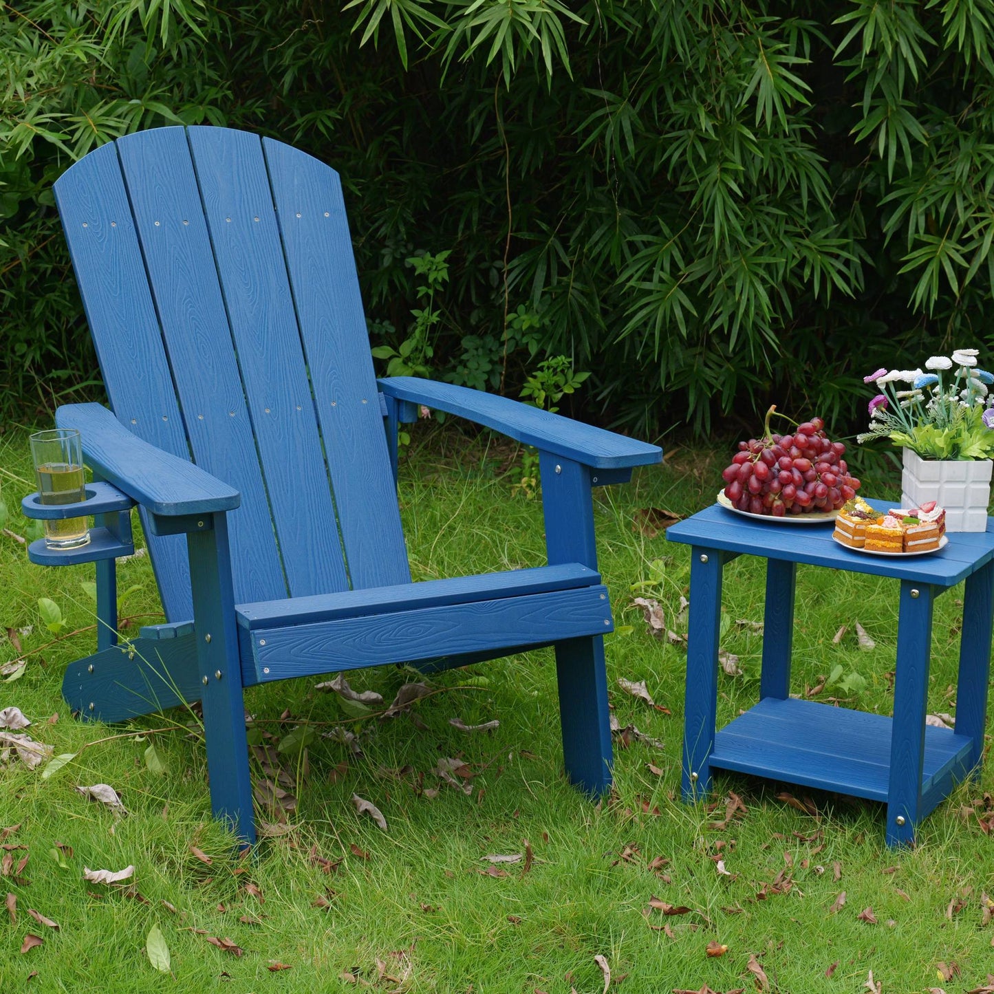 Outdoor Lounge Chair With Cup Holder For Patio Relaxation & Garden