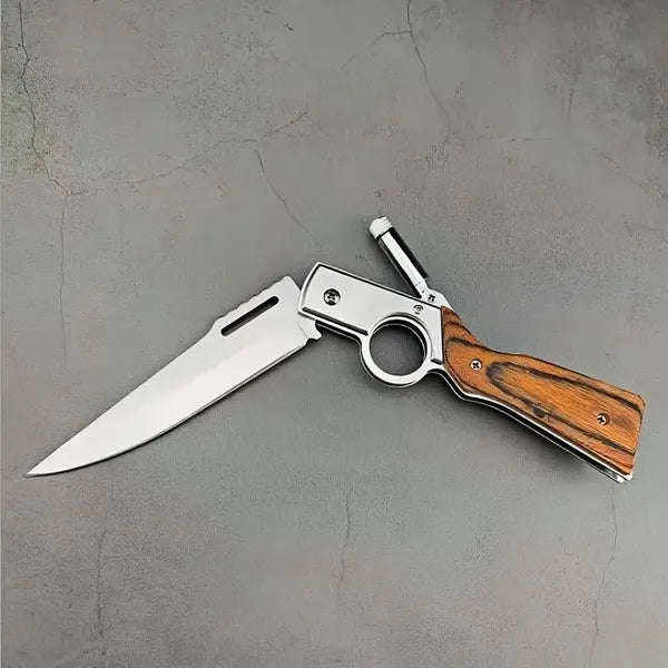 Tactical Knife with Stainless Steel Blade, Ergonomic Handle, Quick-Deploy Thumb Hole, Pocket Clip – Outdoor Survival Gear