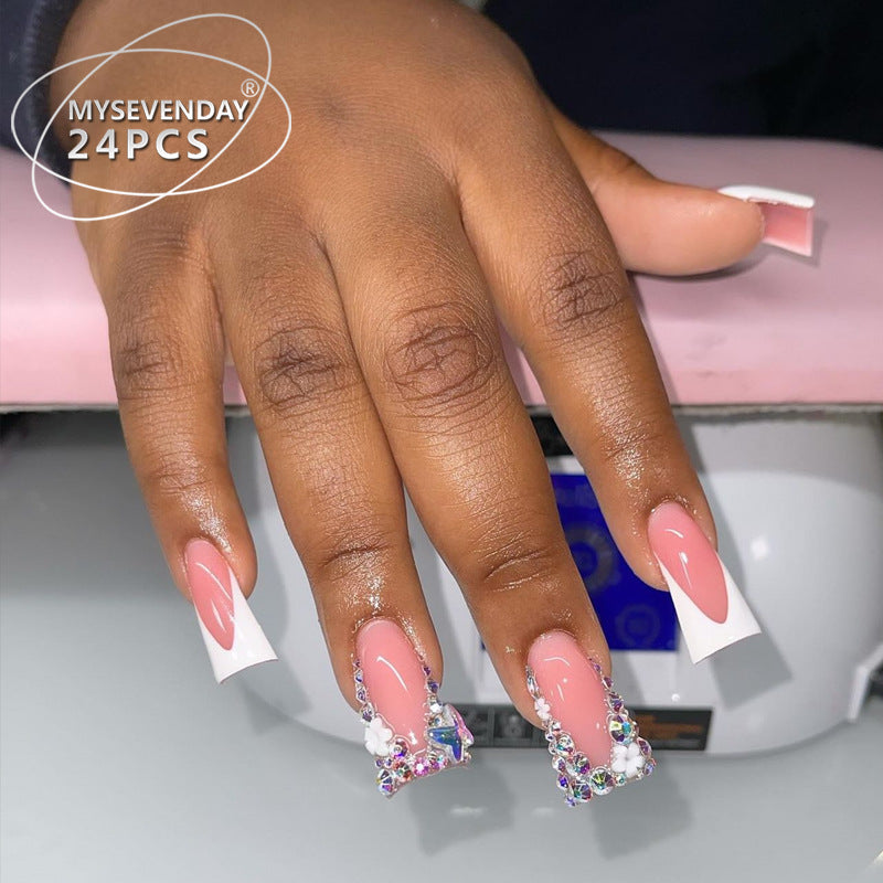 24-Piece Nail Art Sticker Kit with French & Star Designs for Nails