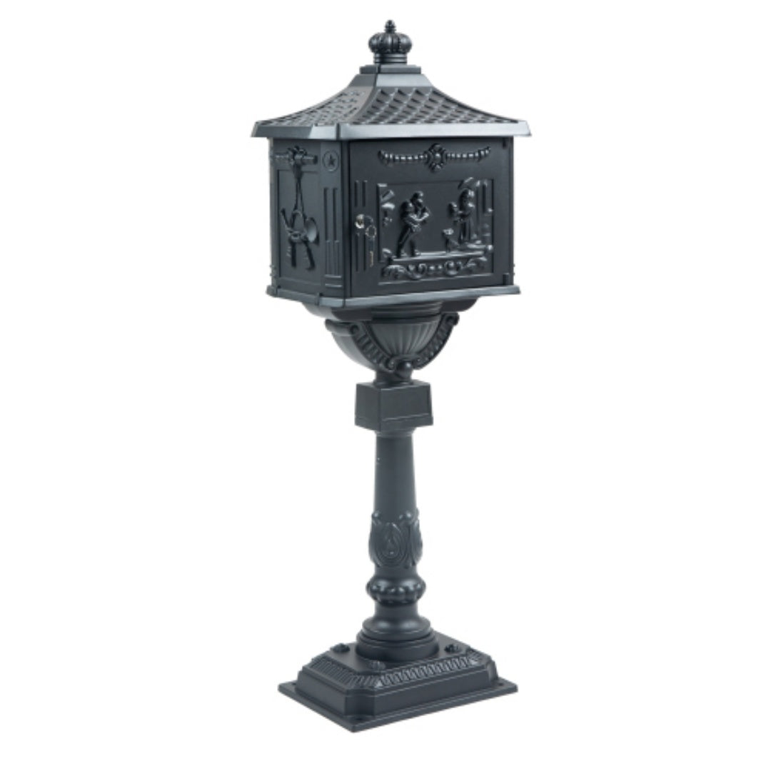 Heavy Duty Cast Aluminum Mailbox with Lock - Multiple Colors
