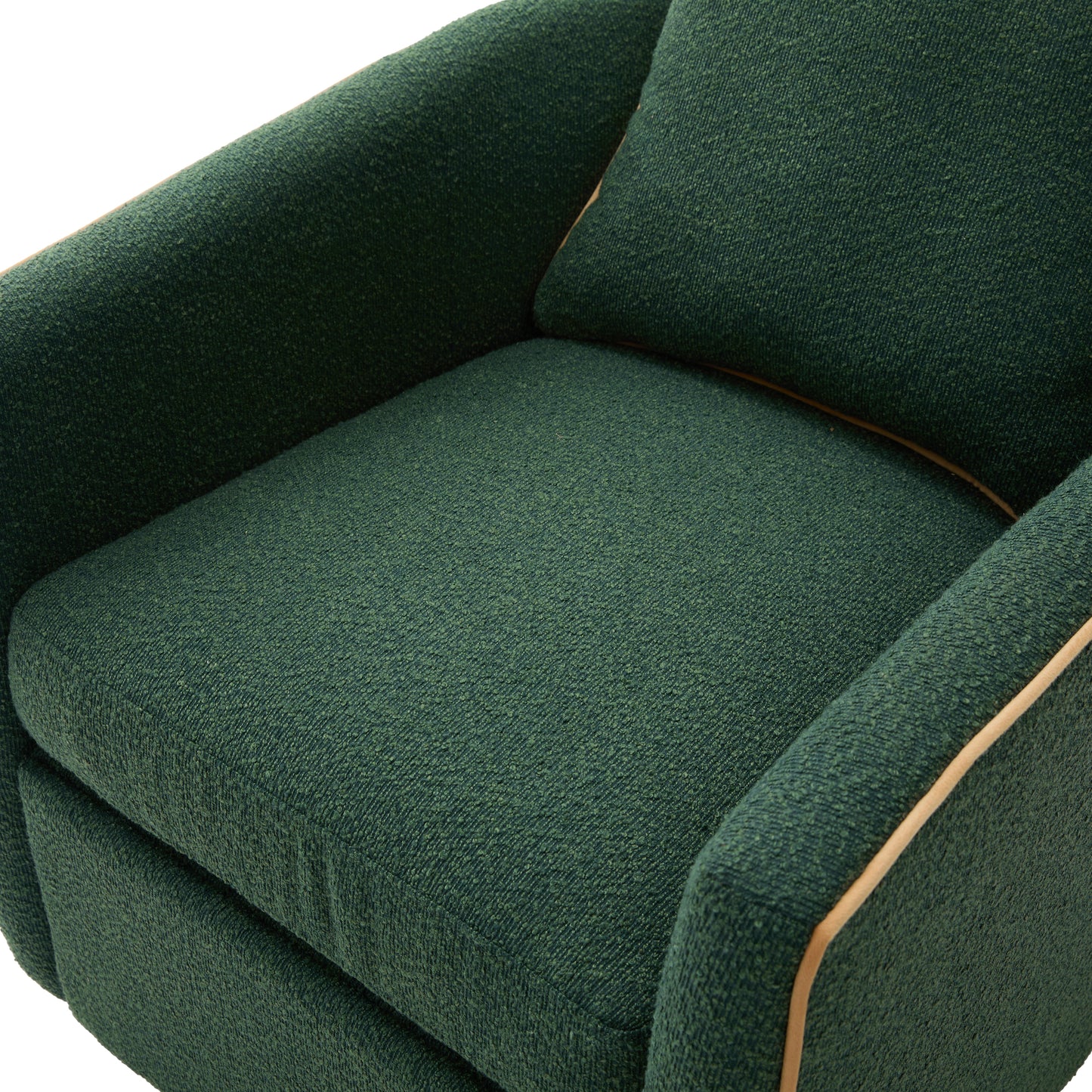Swivel Accent Chair - Upholstered Barrel Sofa for Living Room - Green