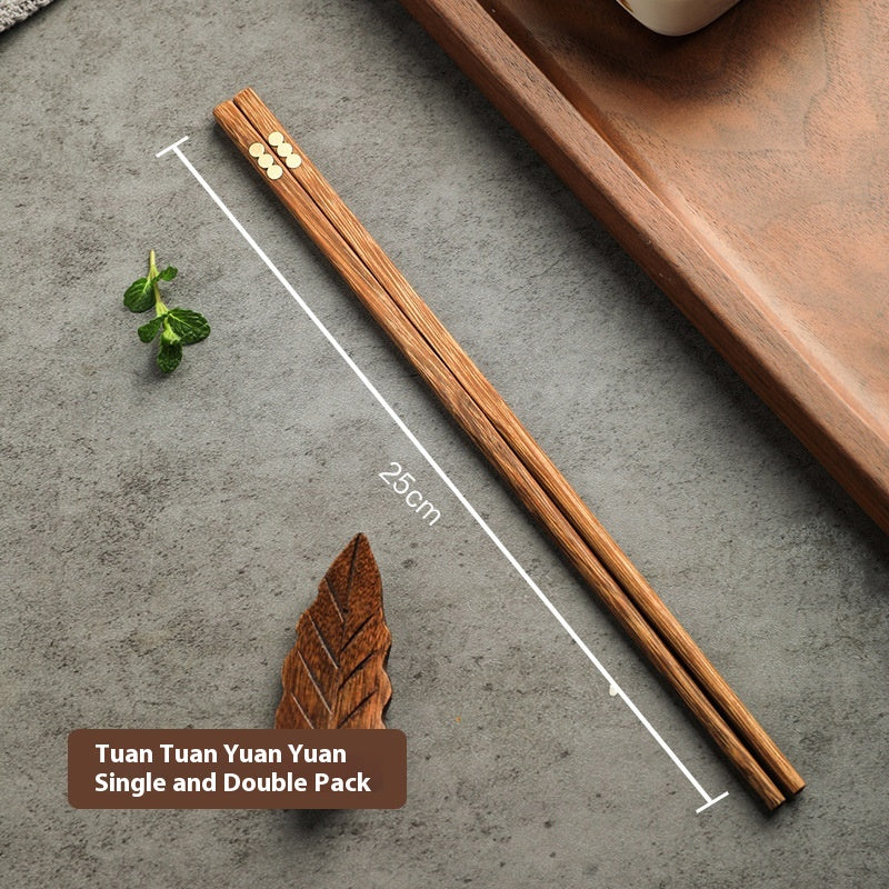 High-End Wooden Chopsticks Set - Anti-Slip & Anti-Mold Family Kitchenware