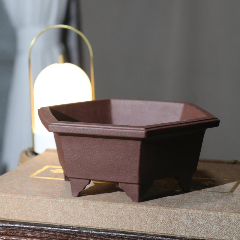 Purple Sand Flower Pot - Square Ceramic Garden Planter with Chinese Style