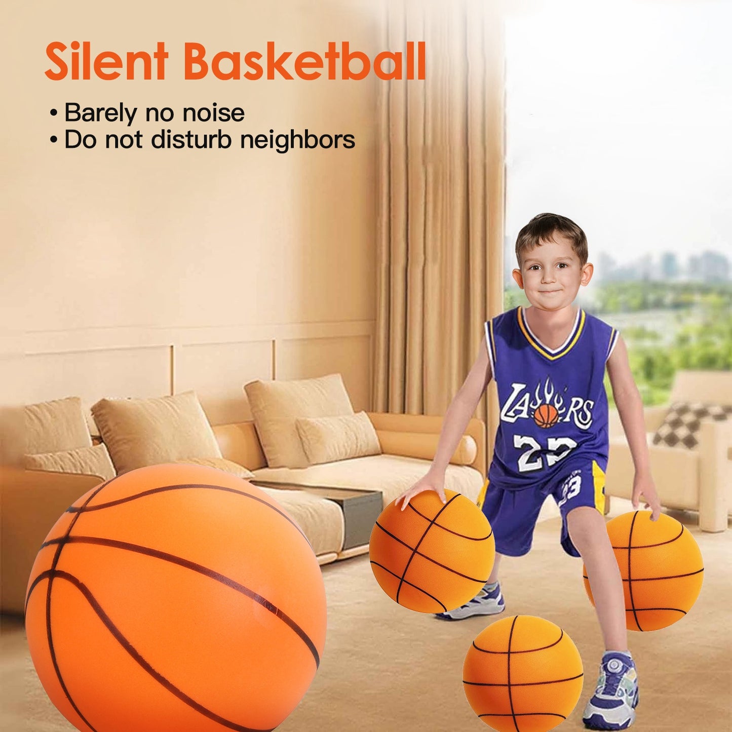 Silent Foam Basketball - Low Noise Indoor Training Ball