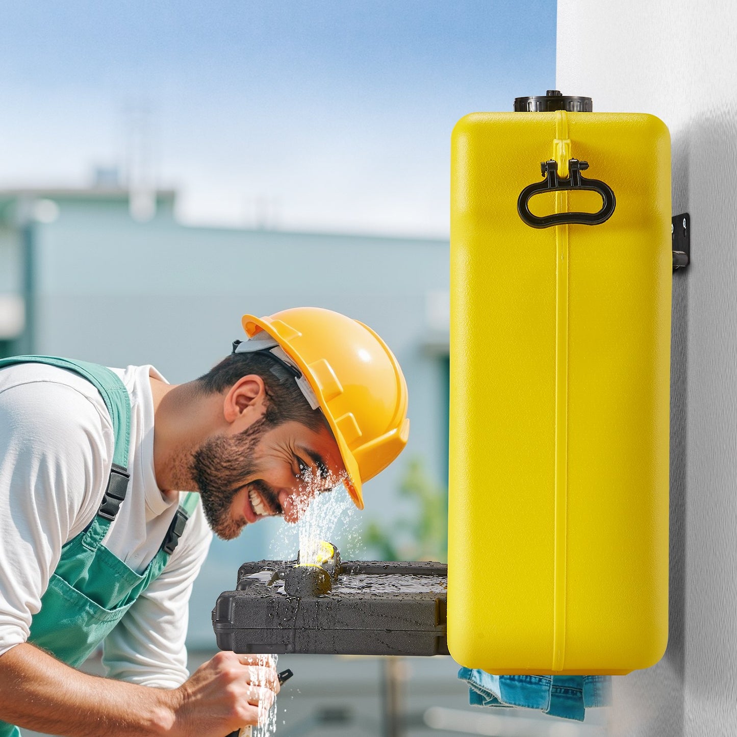 Portable Emergency Eyewash Station - 14-Gal OSHA Approved, Yellow