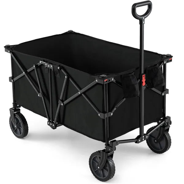 Black 400 Lbs Heavy-Duty Collapsible Wagon Cart With All-Terrain