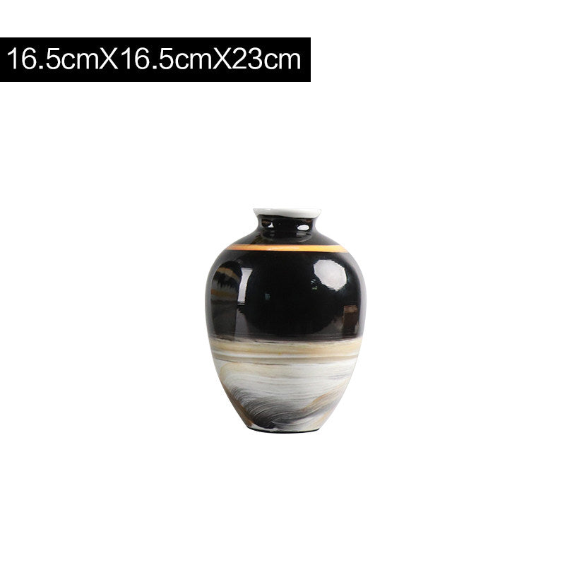 Modern Ceramic Vase with Creative Chinese Design - Home Decor