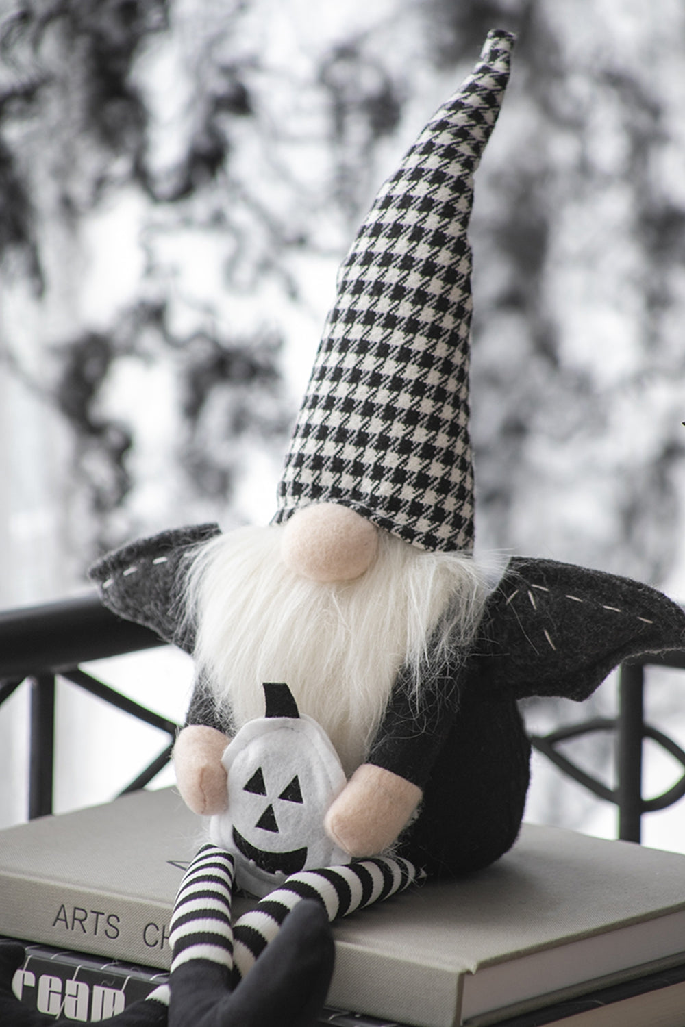 Set of 2 Black Gnomes with Wings - Halloween Decor - 23.5"