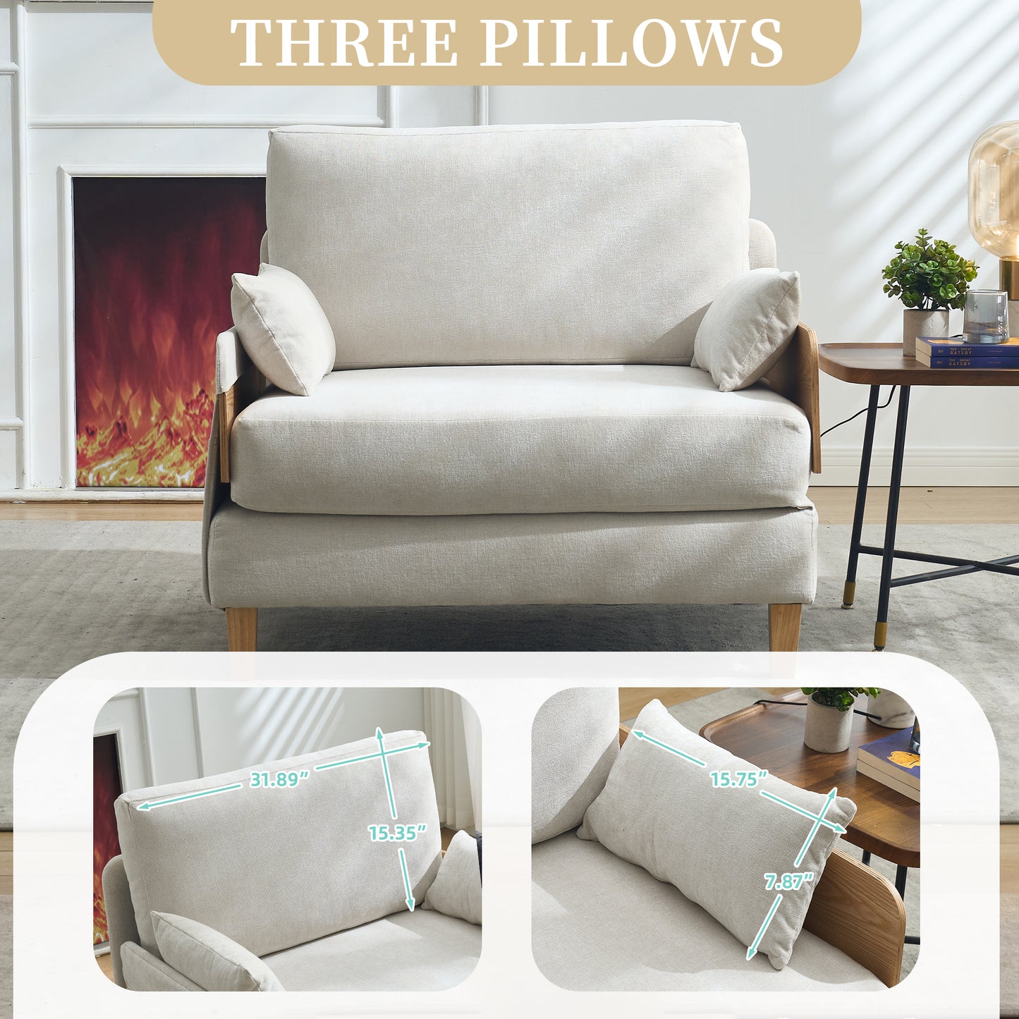 Foldable Sofa Bed Recliner - 3-in-1 Convertible Sleeper, Beige