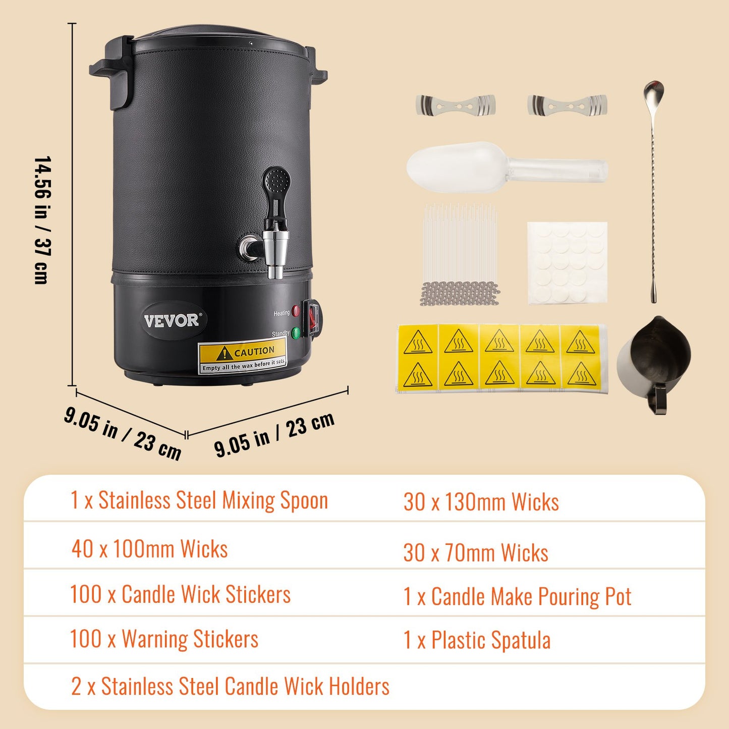 Electric Wax Melter for Candle Making - 6.5L Pot with Temperature Control