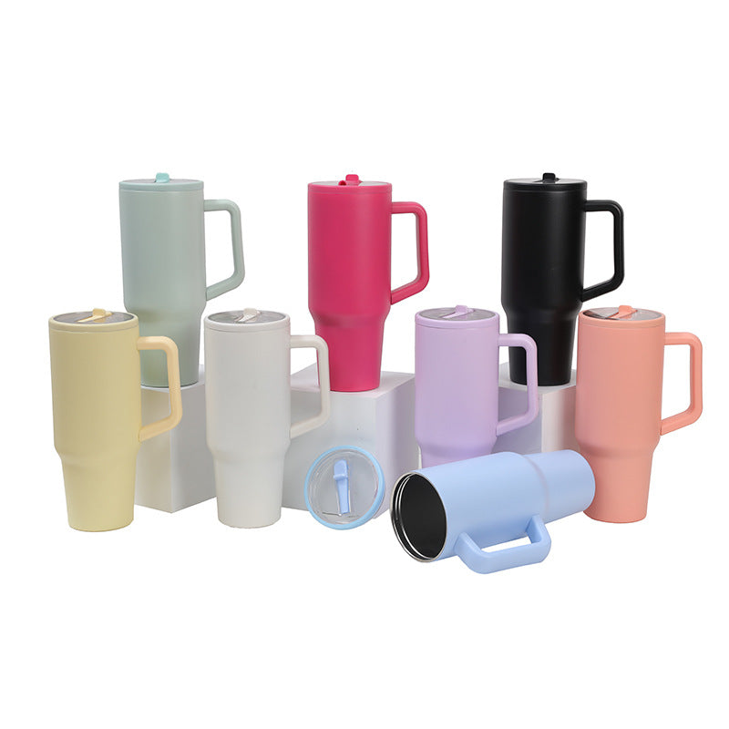 304 Stainless Steel Folding Vacuum Cup with Suction Mouth - Multiple Colors & Capacity