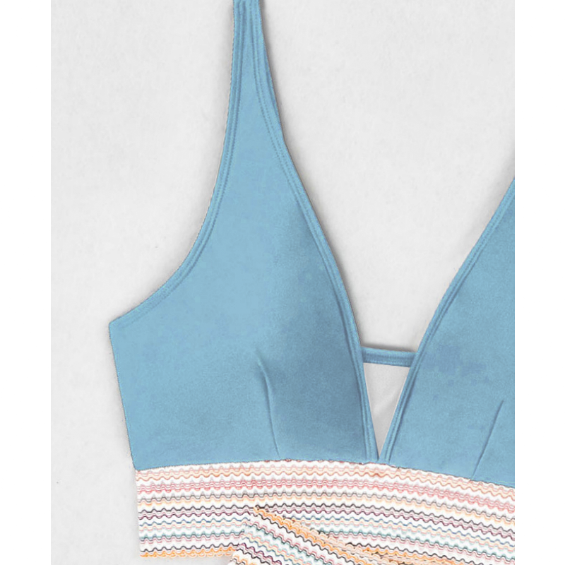 High Waisted Two-Piece Bikini Set with Tummy Control