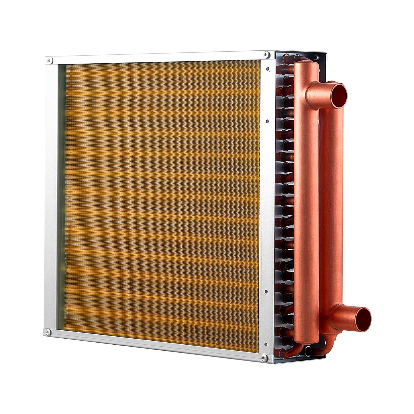 Water to Air Heat Exchanger 14x14 Finned Tube HVAC Copper & Aluminum