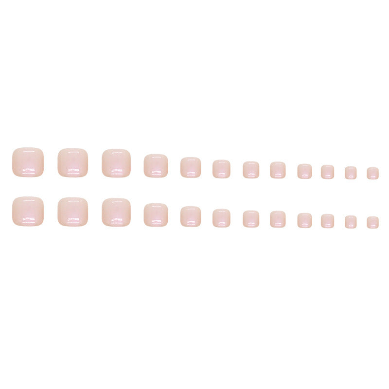 Foot Fake Nails Warm Aurora Solid Color Nail Tips - Easy Wear