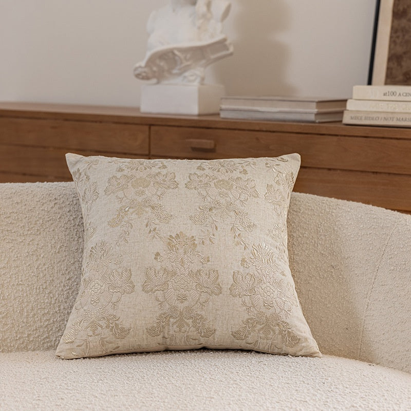 Floral Embroidered Plant Throw Pillow Set - Home Living Room Decor