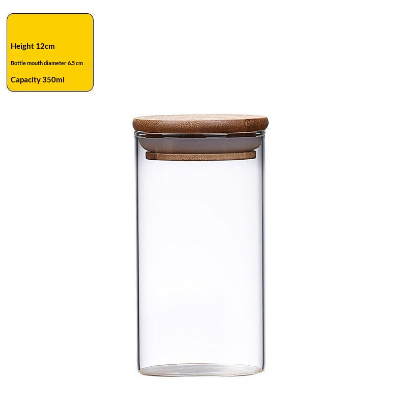 Sealable Food Storage Canisters Set with Bamboo Lids - Glass Bulk Container