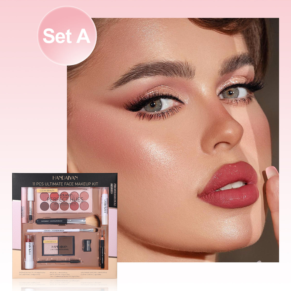 12-Piece Makeup Set for Beginners Waterproof & Long-Lasting Cosmetics Kit
