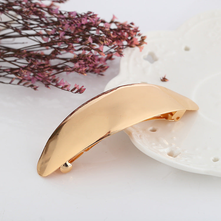 Women's Large Glossy Metal Hair Barrettes - Simple Fashion Hair Accessories