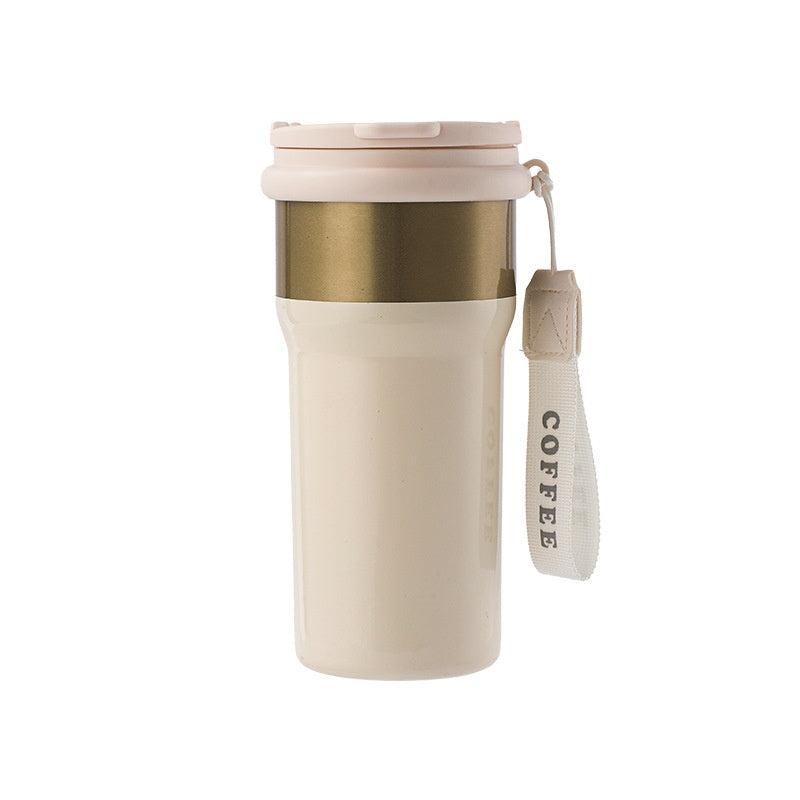 Insulated Stainless Steel Travel Mug with Straw - Large Capacity Coffee Cup