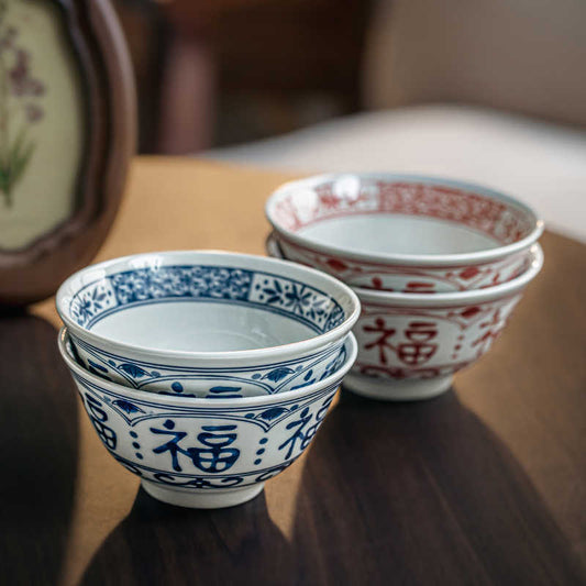 Chinese Style 5-Inch Ceramic Rice Bowl - Retro Hand-Painted Dinnerware