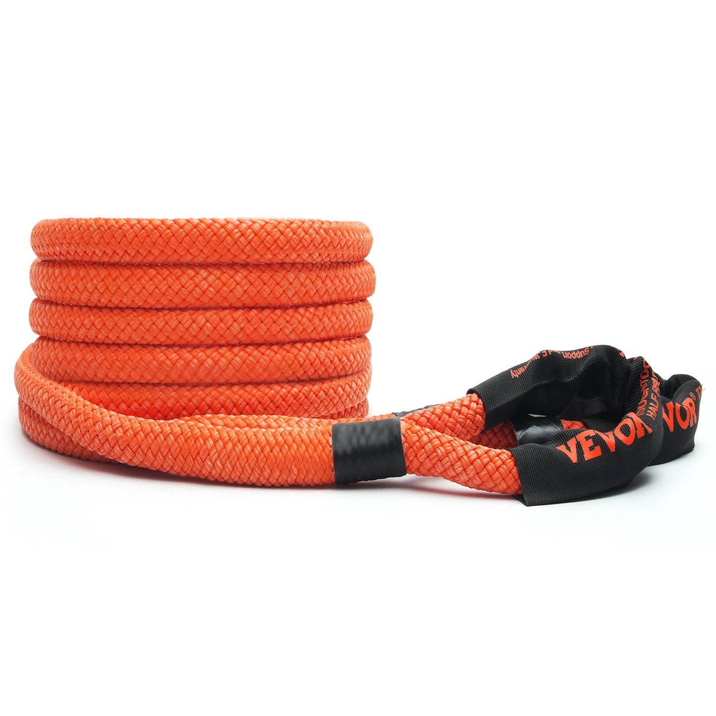 Heavy-Duty 20ft Off-Road Tow Rope 38,000 Lbs Elastic Snatch Strap Orange