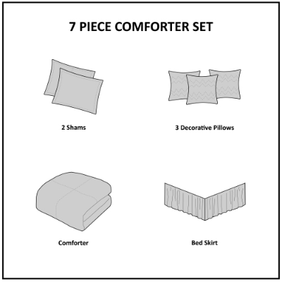 7 Piece Faux Suede Comforter Set - Cozy Lodge Style Bedding