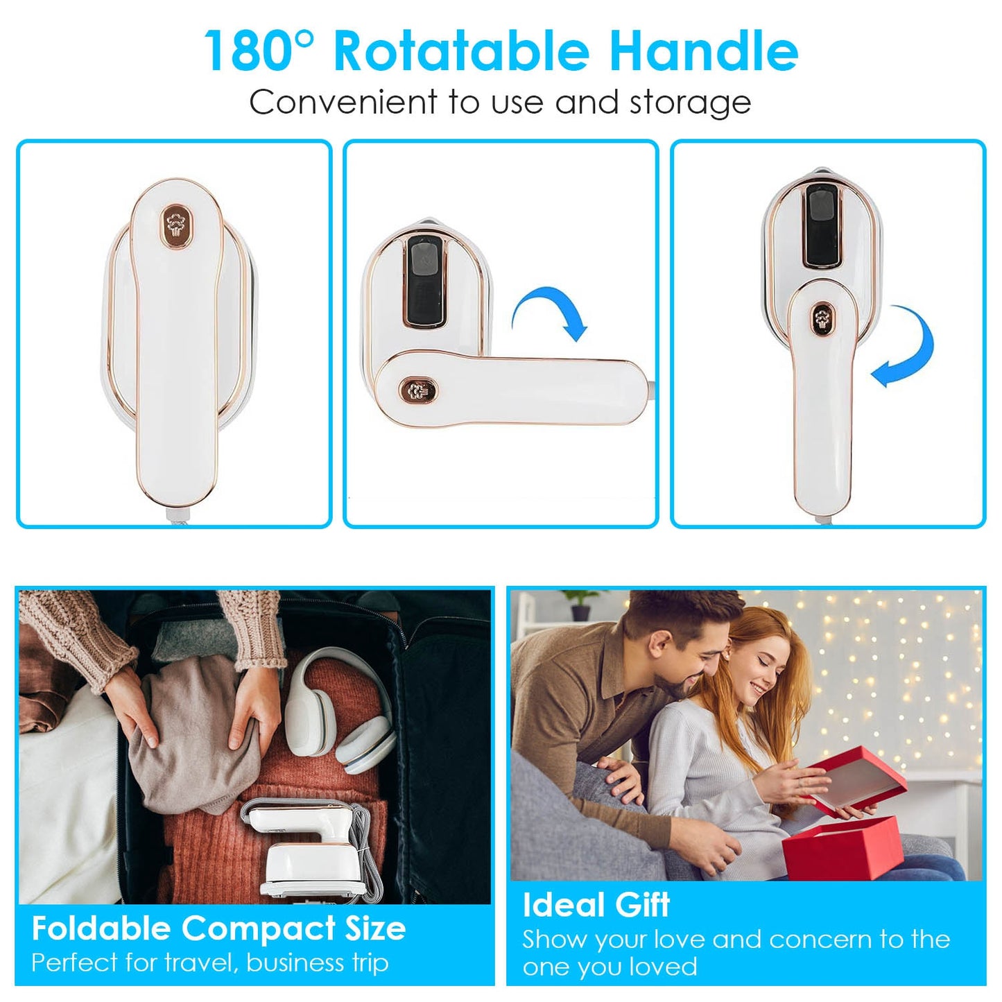 Portable Handheld Garment Steamer - 10S Fast Heating, Compact Design