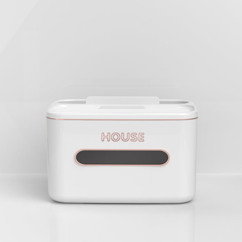 Desktop Tissue Box Holder - Milky White PP, Kitchen Storage, 1 Piece