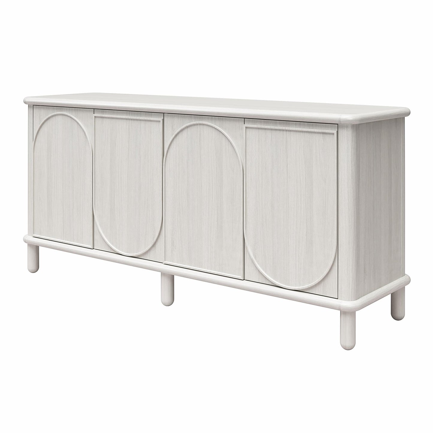Rustic White Selena Credenza - Home Office Storage Unit