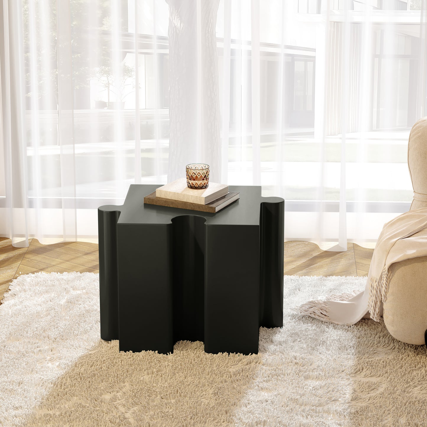 Puzzle Art Side Table, Modular Concave Edge MGO Table - Buy Singles