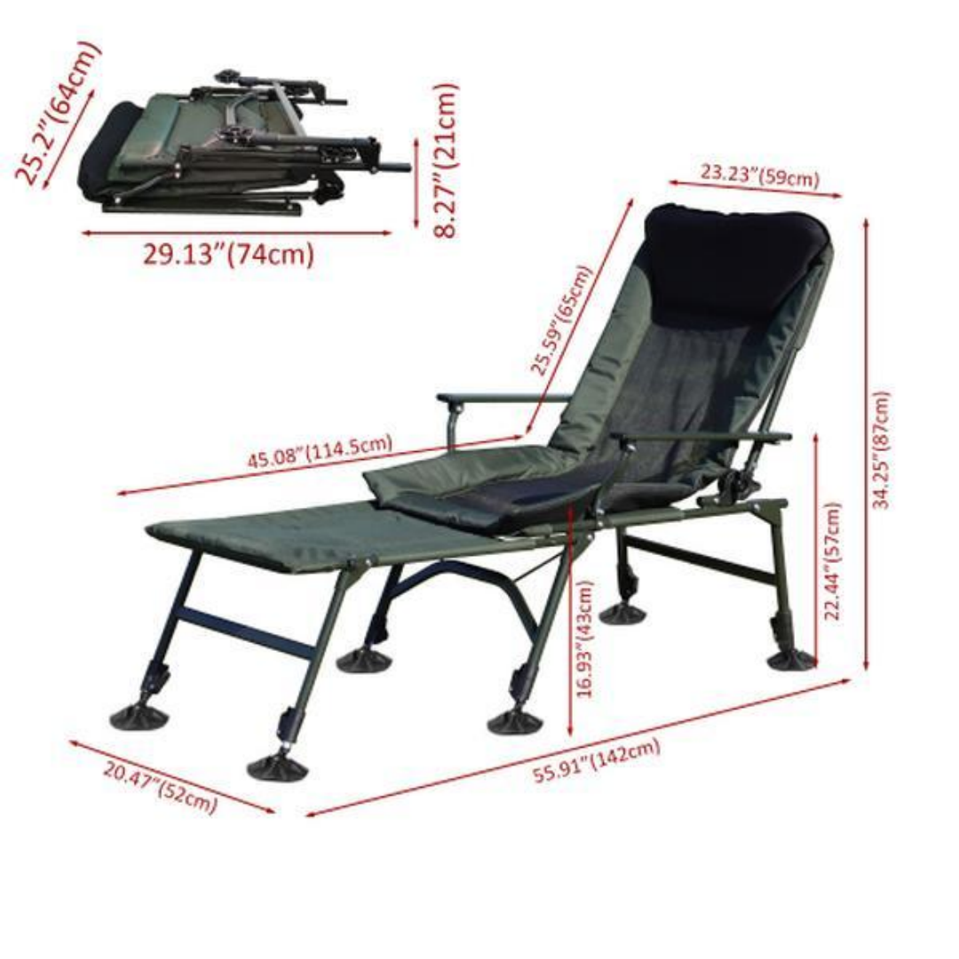 Portable Camping Lounge Chair with Detachable Footrest
