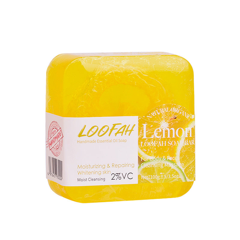 Lemon & Loofah Soap Bar - 100g Natural Body Care