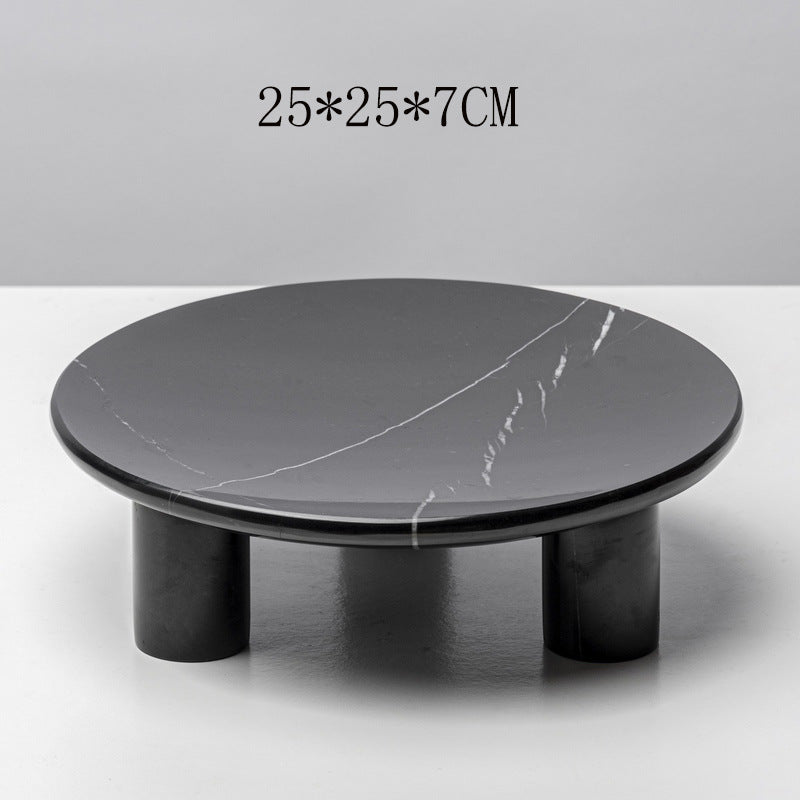 Minimalist Marble Fruit Bowl - Modern High-Foot Kitchen Decor