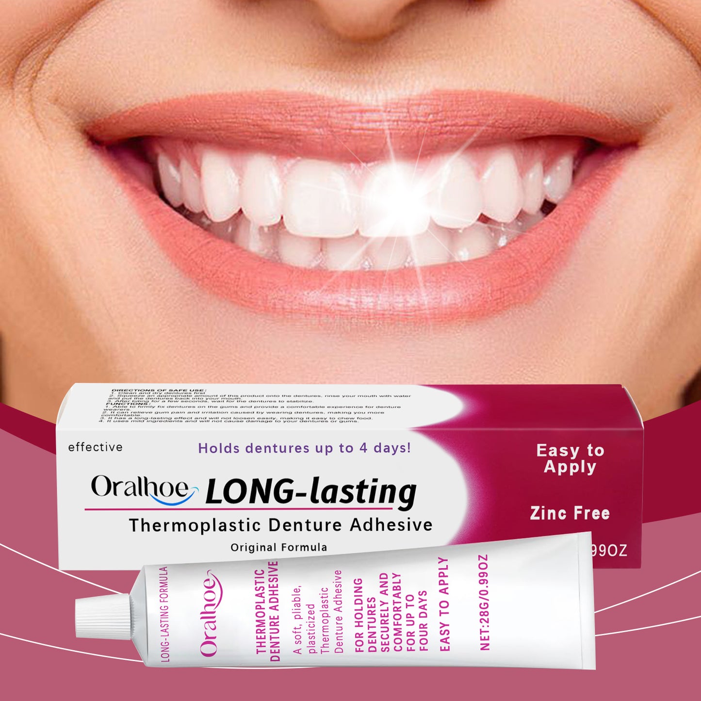 Denture Adhesive 28g - Strong Oral Bonding for Secure Fit