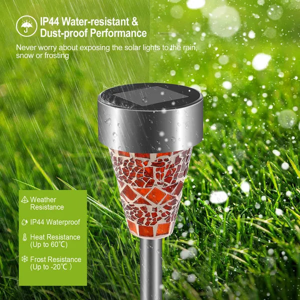 Multicolor Solar Garden Pathway Lights Outdoor Waterproof Landscape Lamps - 6 Pack