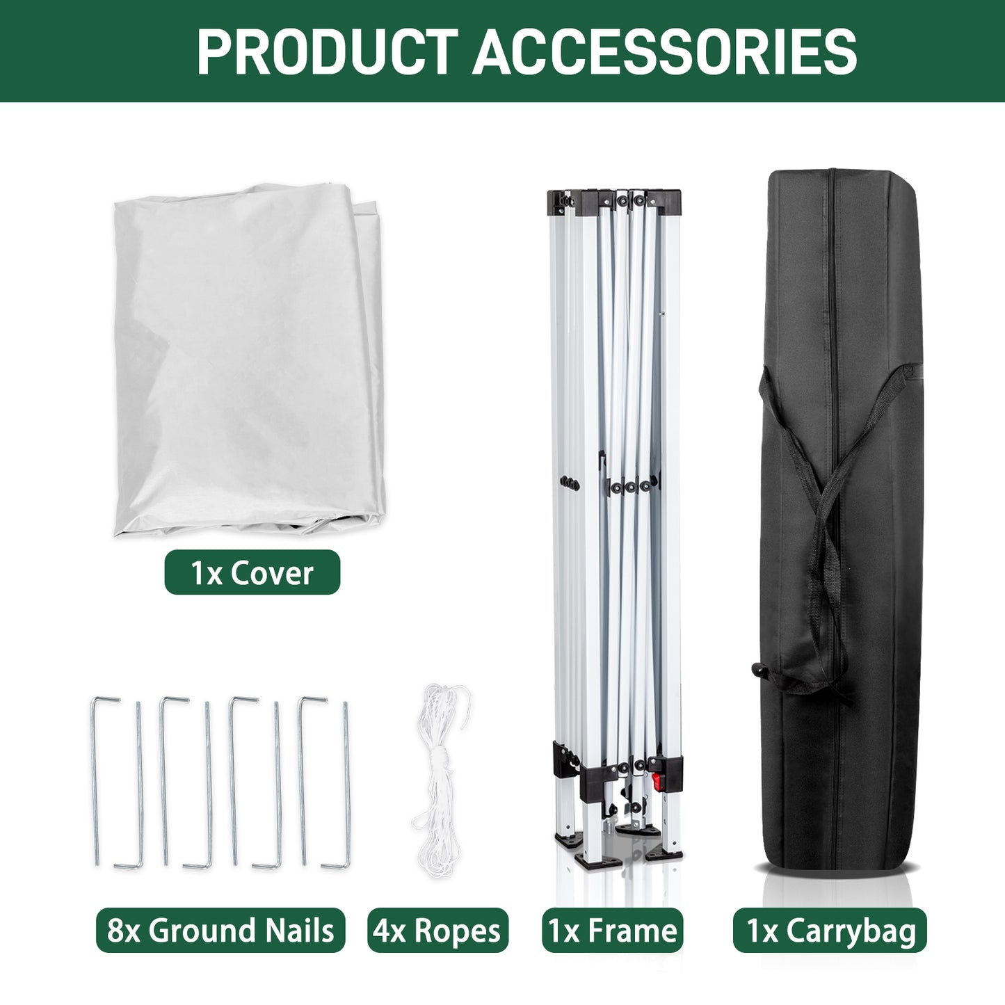 6.5x6.5ft Portable Outdoor Canopy Tent - White