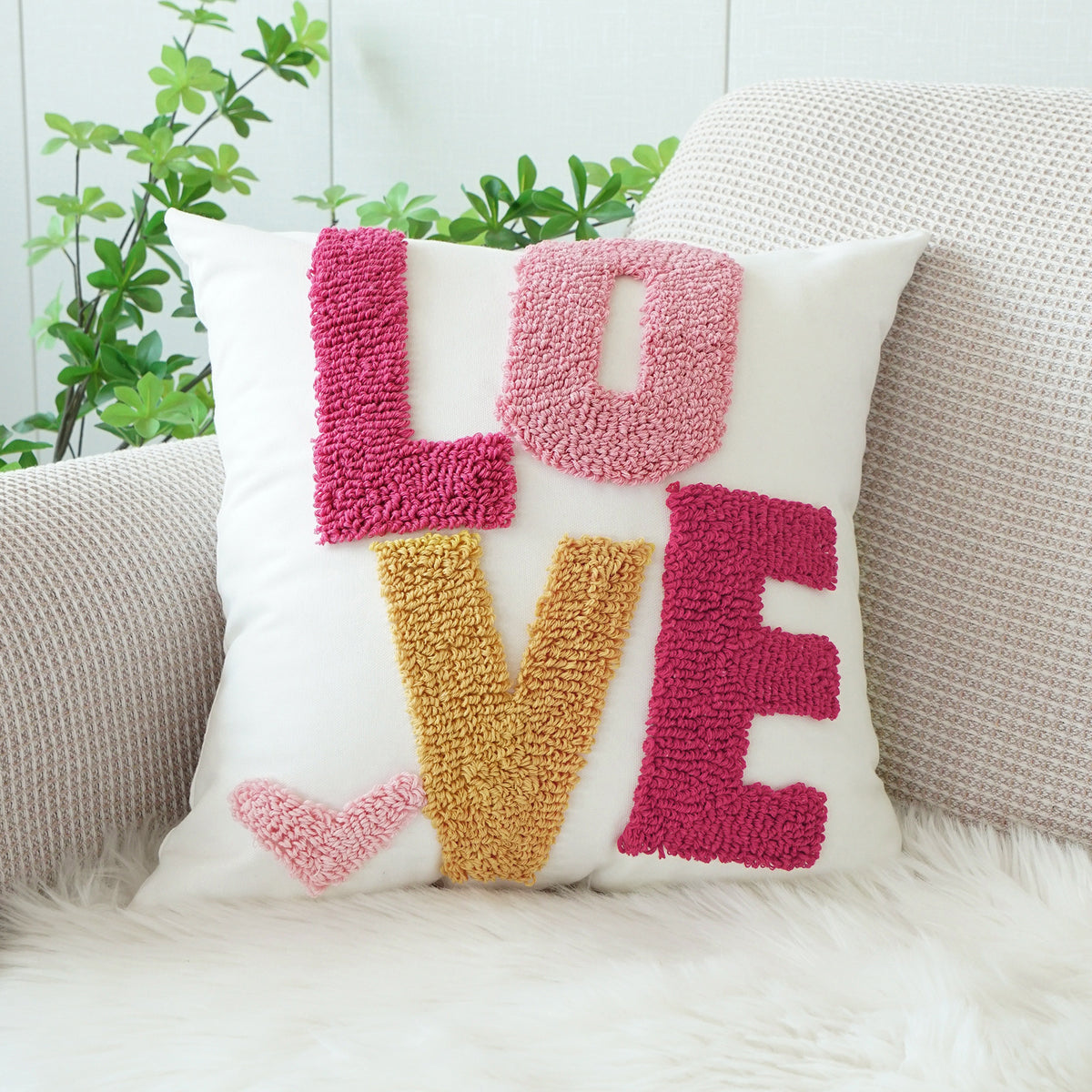 Minimalist Loop-Pile Pillow Cover 45x45cm Home Decor Cushion