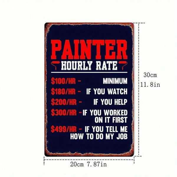 Funny Painter Varnisher Metal Sign - 8x12 Inch Vintage Wall Art