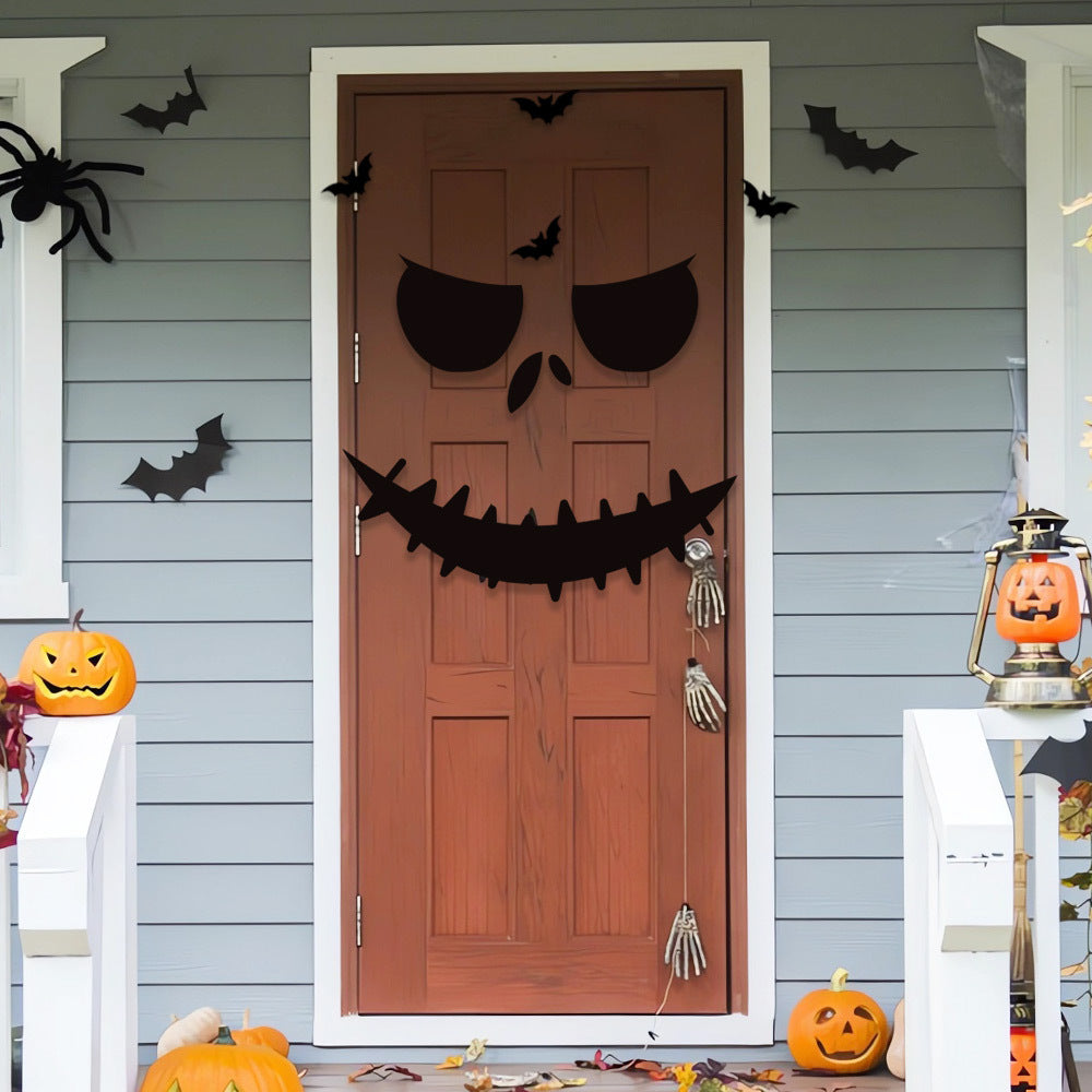 Halloween Door Decorations Skull Hand Pumpkin Felt Cloth Stickers Set