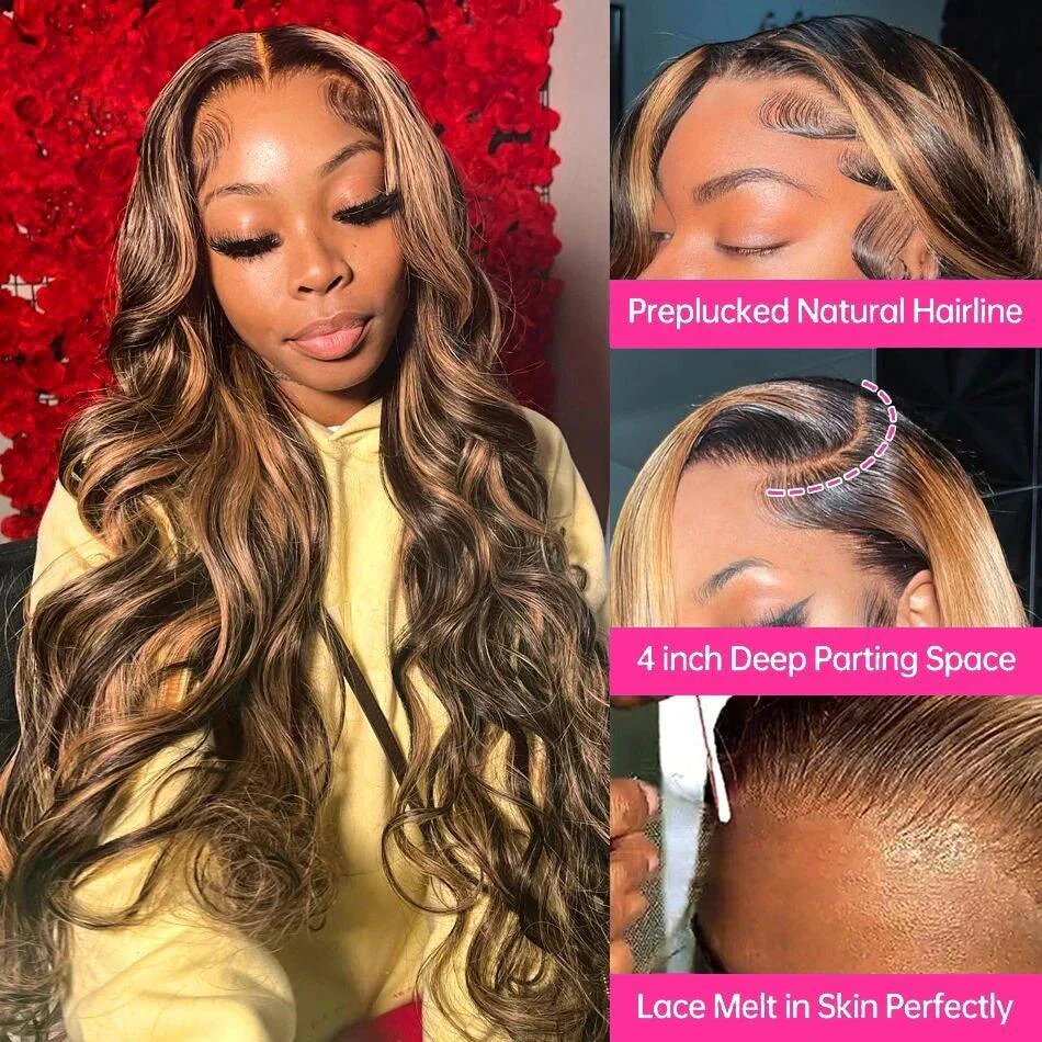 Body Wave 13x4 Lace Front Human Hair Wig - Highlight P4/27