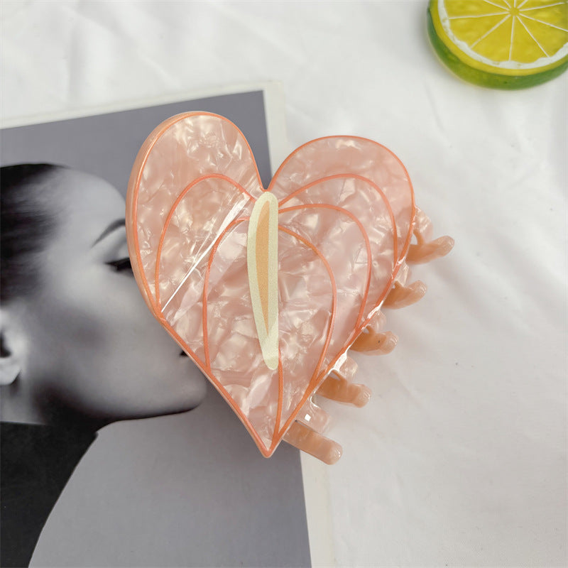 Womens Handmade Acetate Hair Clip with Floral Design