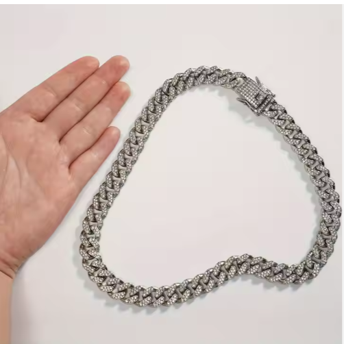 Luxury Alloy Dog Chain Necklace with Sparkling Diamonds - Adjustable Pet Collar for Dogs & Cats