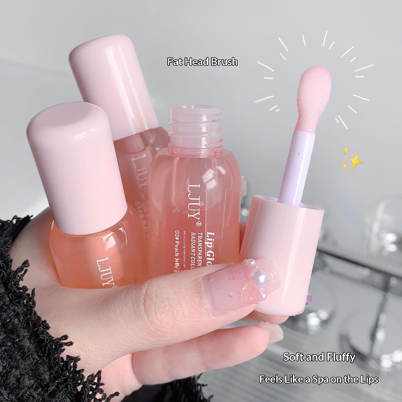 Lip Gloss Set - Translucent Lip Oil with Brightening Shades, Long-Lasting