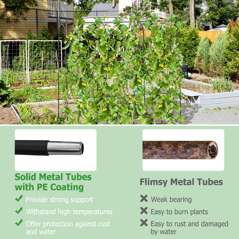 Large U-Shaped Garden Trellis for Climbing Plants - Black, 71 x 71 Inches
