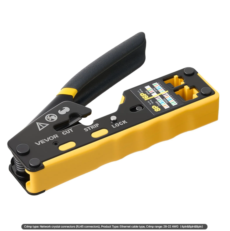 RJ45 RJ11 RJ12 Ethernet Crimping Tool Kit with Wire Stripper & Connectors