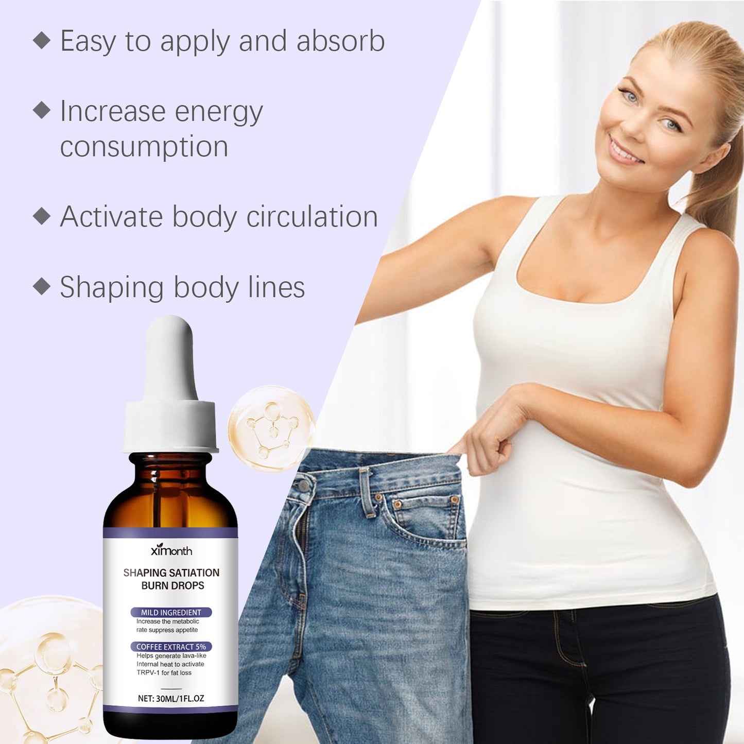 Ginger Root Body Massage Oil - Hydrating & Firming Skin Care Drops (30ml)