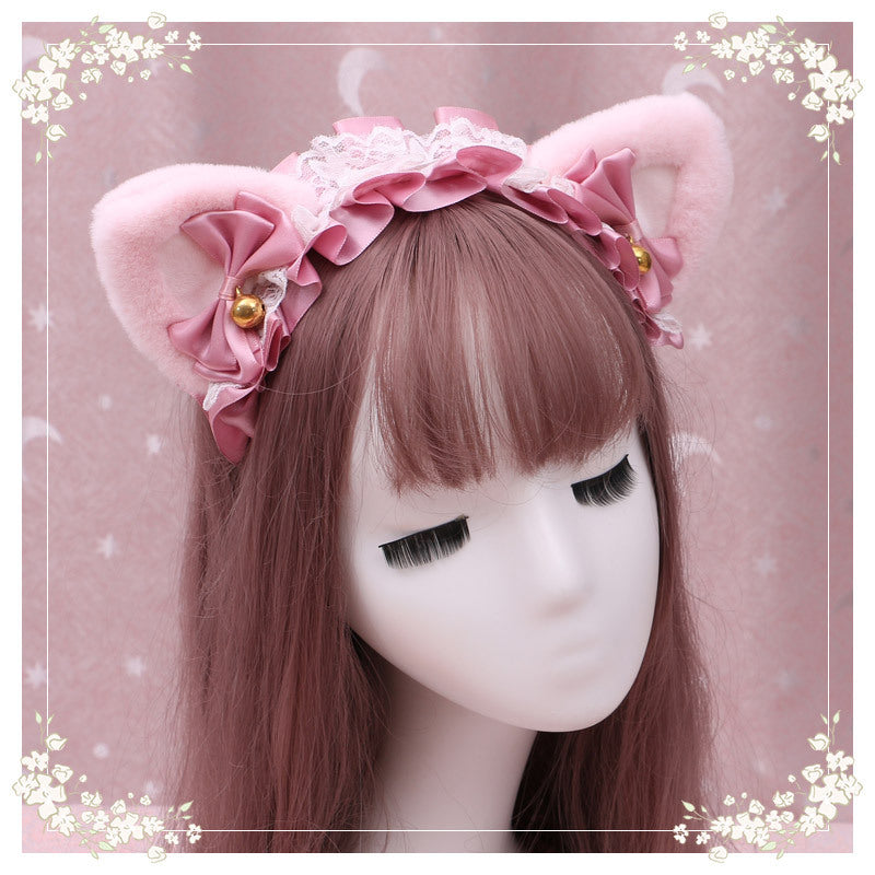Lolita Cat Ear Headband with Lace - Hair Accessory