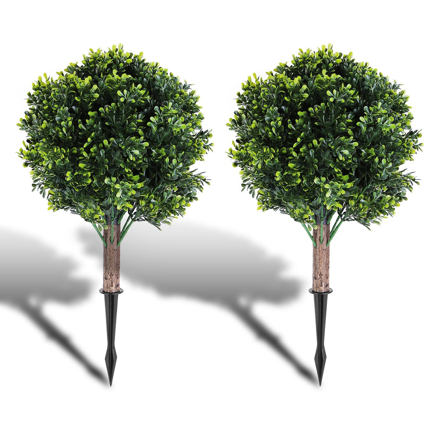 2 Pack Artificial Peanut Topiary Trees - UV Resistant Fake Plants