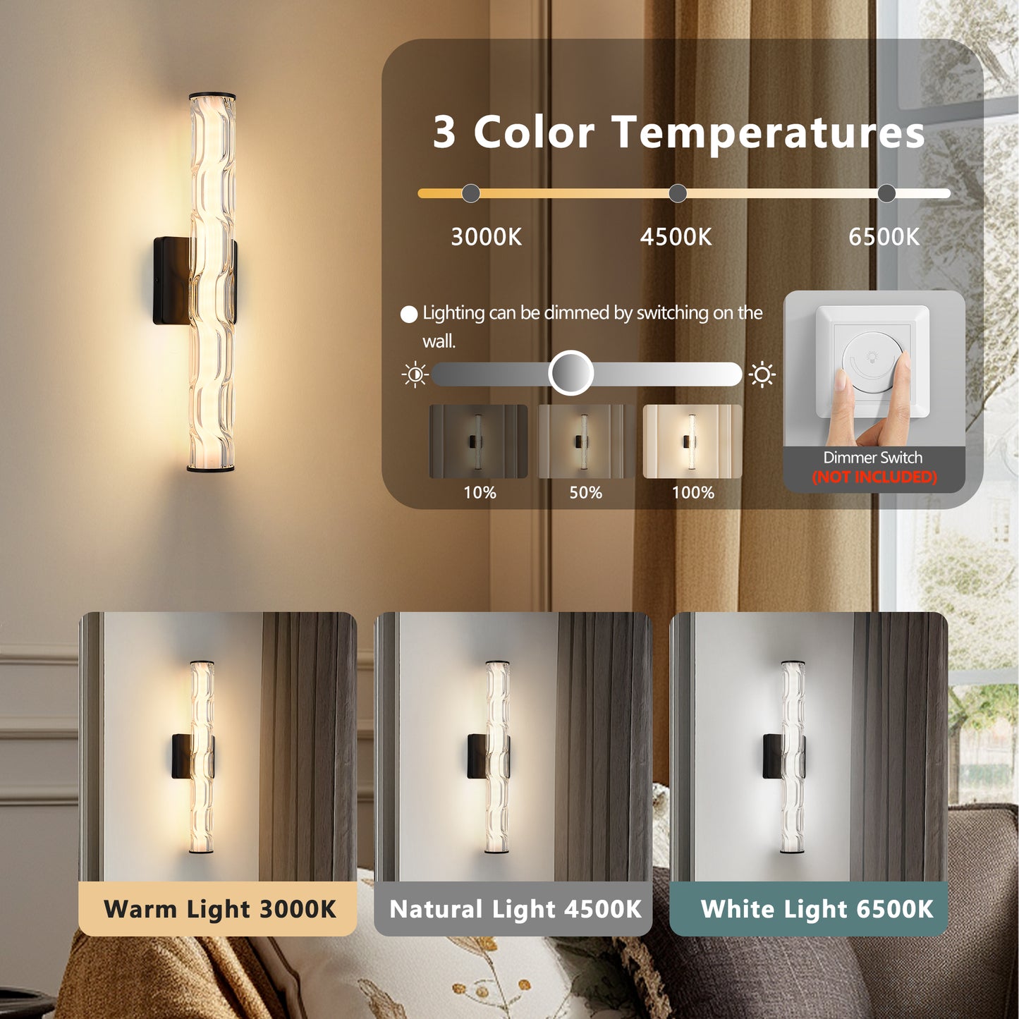 Modern K9 Crystal Wall Sconce Set of 2 - Black and Bronze