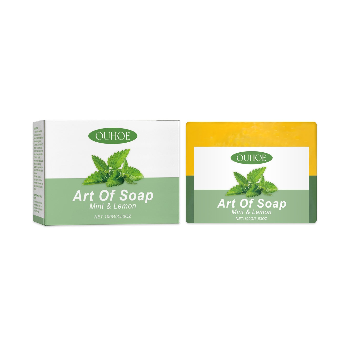 Mint Lemon Solid Bath Soap - Moisturizing & Brightening Bar Soap